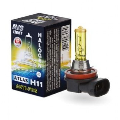Галогенная лампа H11 AVS/ATLAS ANTI-FOG/BOX 12V.55W жёлтый